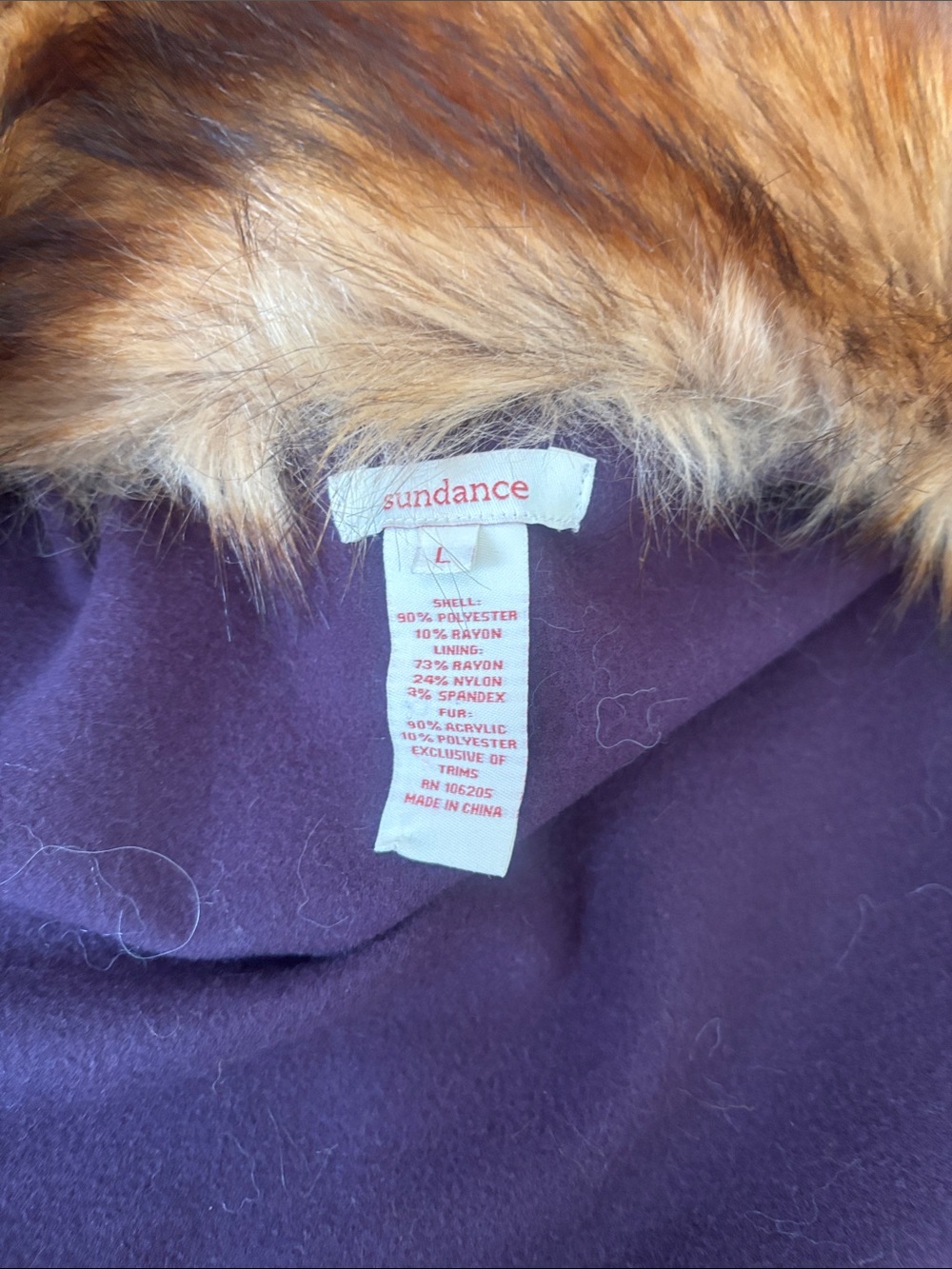 Sundance Brown Faux Fur-Trimmed Patterned Vest. Size Large. - Picture 2 of 8